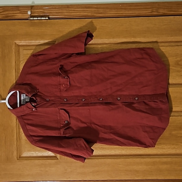 Men's medium carhartt short sleeve button up with chest pockets sz.M - Picture 1 of 4